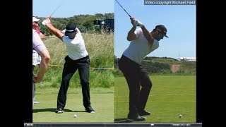 Jon Rahm golf swing  Long Iron faceon amp downtheline July 2017 [upl. by Tye]