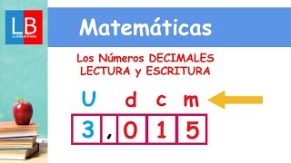 Los Números DECIMALES LECTURA y ESCRITURA ✔👩‍🏫 PRIMARIA [upl. by Gillman]