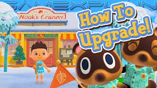 How to Upgrade Nooks Cranny  Animal Crossing New Horizons [upl. by Gosser]