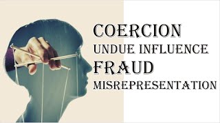 Coercion Undue Influence Fraud Misrepresentation  Indian Contract Act 1872  Law Guru [upl. by Brittani]