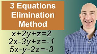 Solving Systems of 3 Equations Elimination [upl. by Hadleigh]