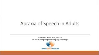 Apraxia of Speech in Adults [upl. by Noicpesnoc]