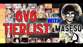 6V6 Tier List With Masesq Bleach Immortal Eternal Soul [upl. by Llenreb]