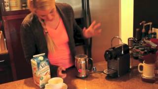 Nespresso Aeroccino Plus Frother Review Frothing Almond Milk [upl. by Dnaleel]